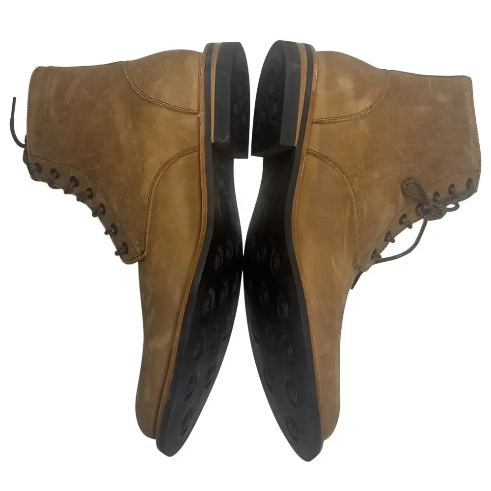 Nisolo Andres All-Weather Boot Men 12.5 Tobacco Brown Nubuck NEW IN BOX